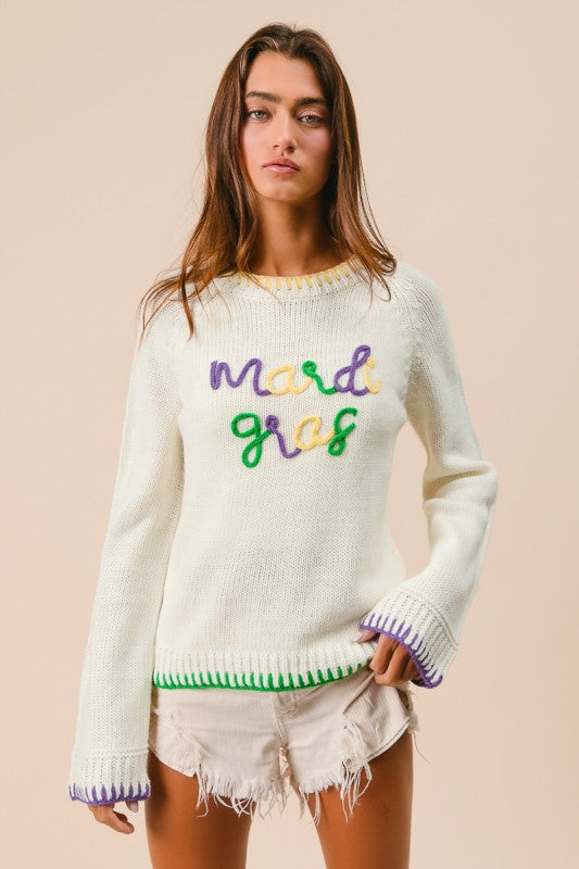 The Stitch Mardi Gras Sweater