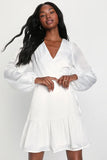White Satin Wrap Dress