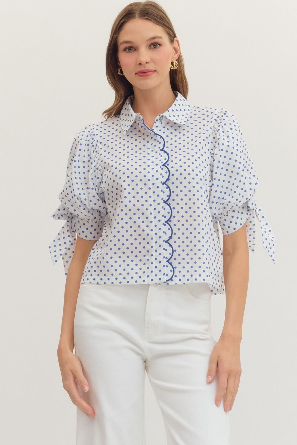 The Blue Polka Dot Top