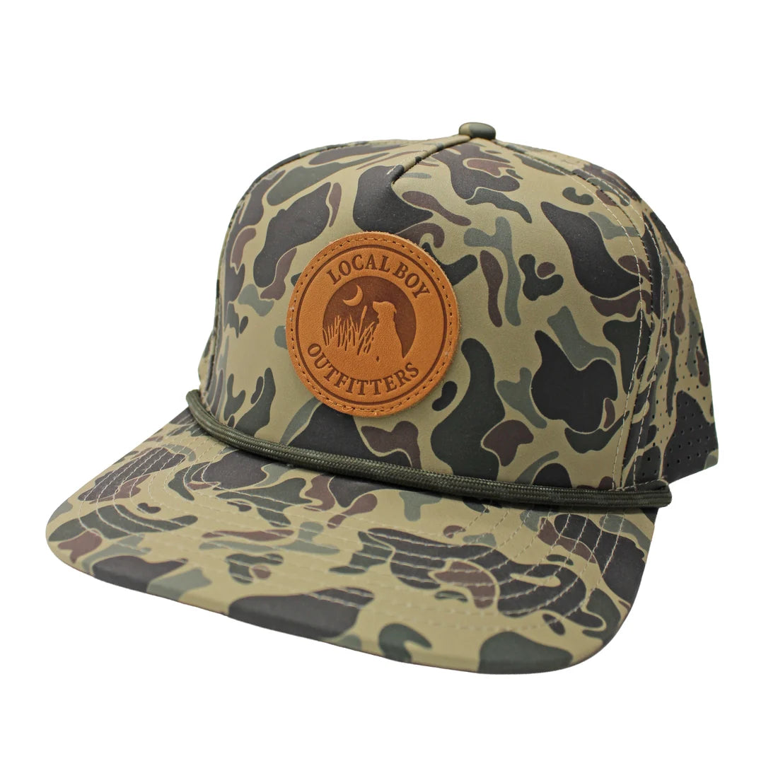 Leather Patch Perforated Rope Hat