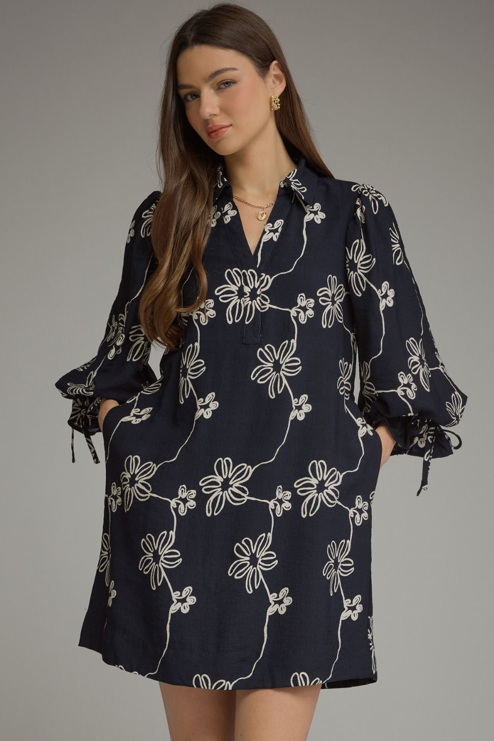 The Navy Flower Dress