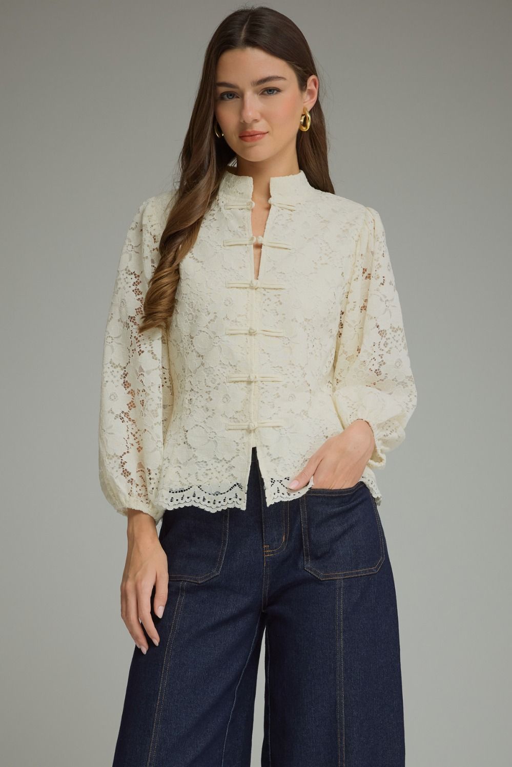 The Solid Lace Top