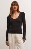 Aden V-Neck Rib Top