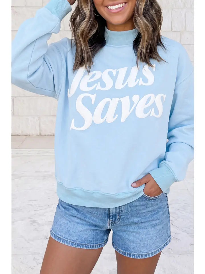 Jesus Saves Mockneck Sweatshirt