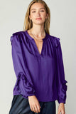 Space Purple Long Sleeve Blouse