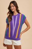 Chevron Mardi Gras Top