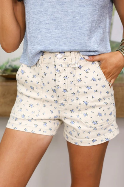 Floral Denim Short