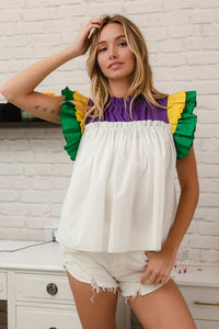 Layered Mardi Gras Top