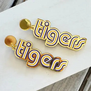 Lsu Mono Tigers Acrylic Earring