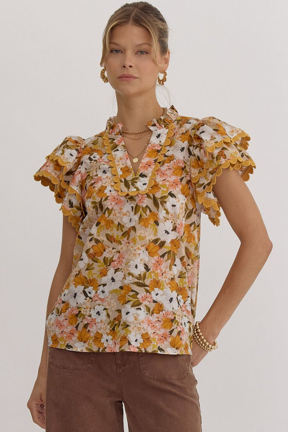 The Persimmon Floral Blouse