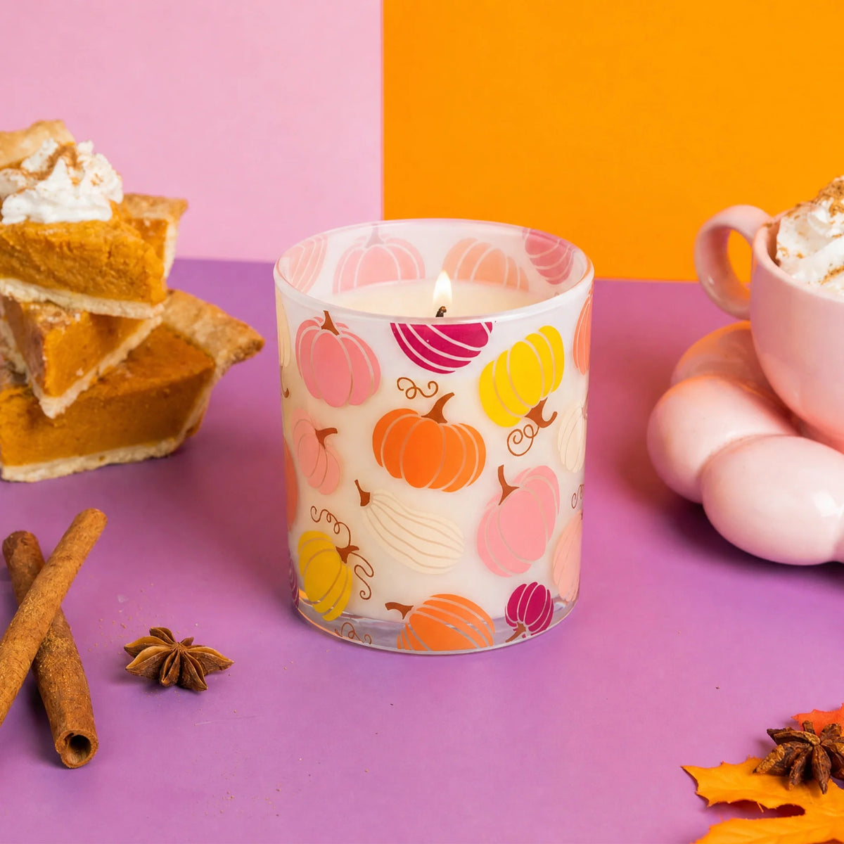 Sweet Grace Pumpkin Decal Candle