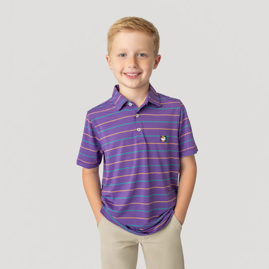 Youth Freret Stripe Performance Polo