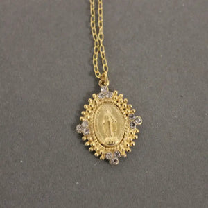 Miraculous Mary Casting Gold Necklace