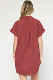 The Wine Corduroy Dress