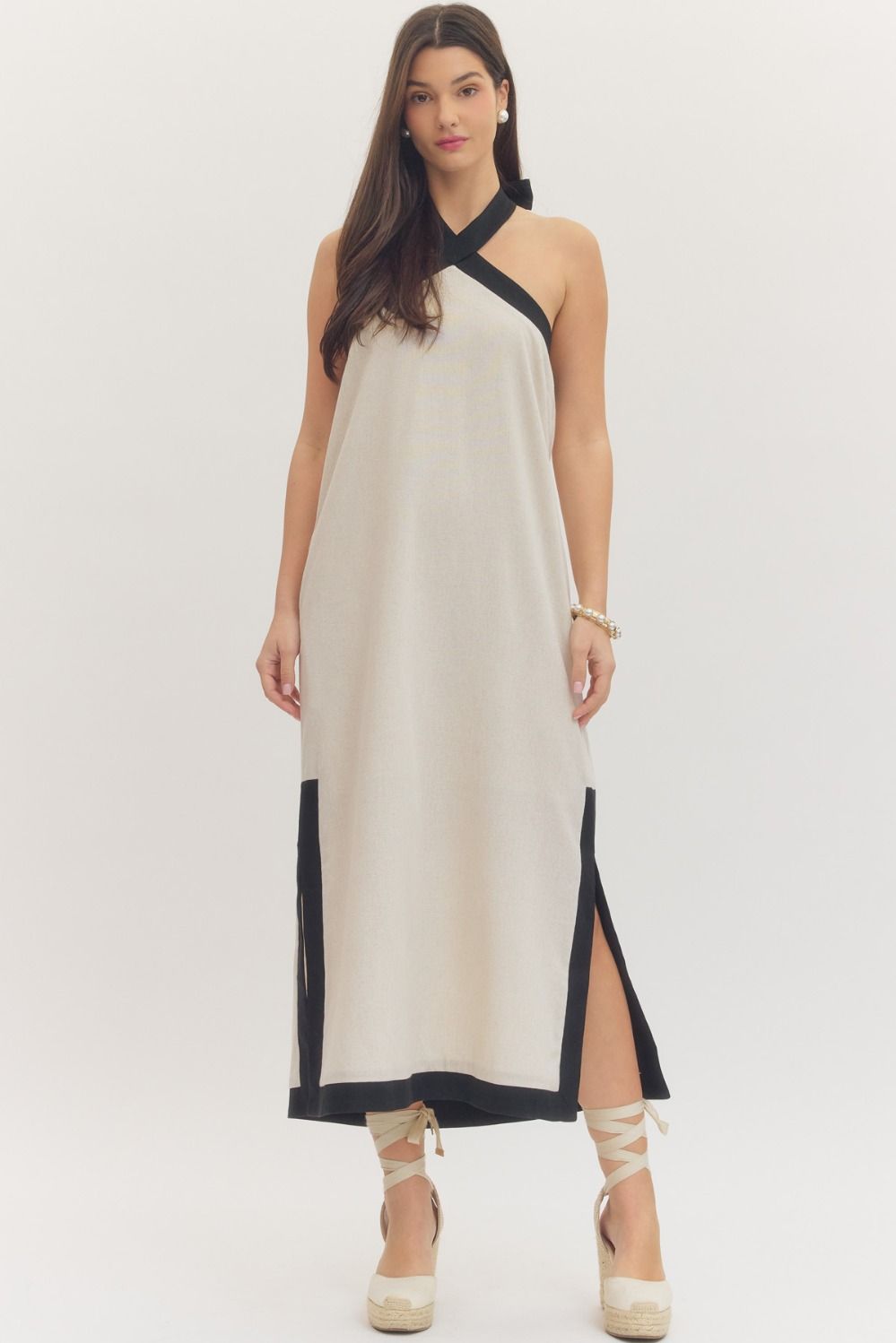 The Halter Linen Maxi