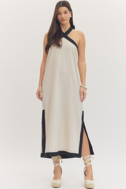 The Halter Linen Maxi