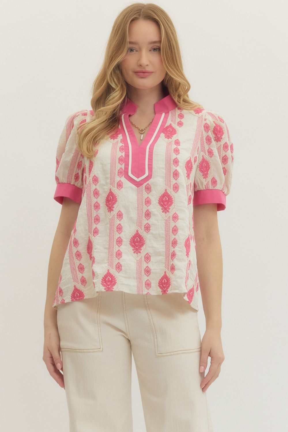 The Pink Abstract Top