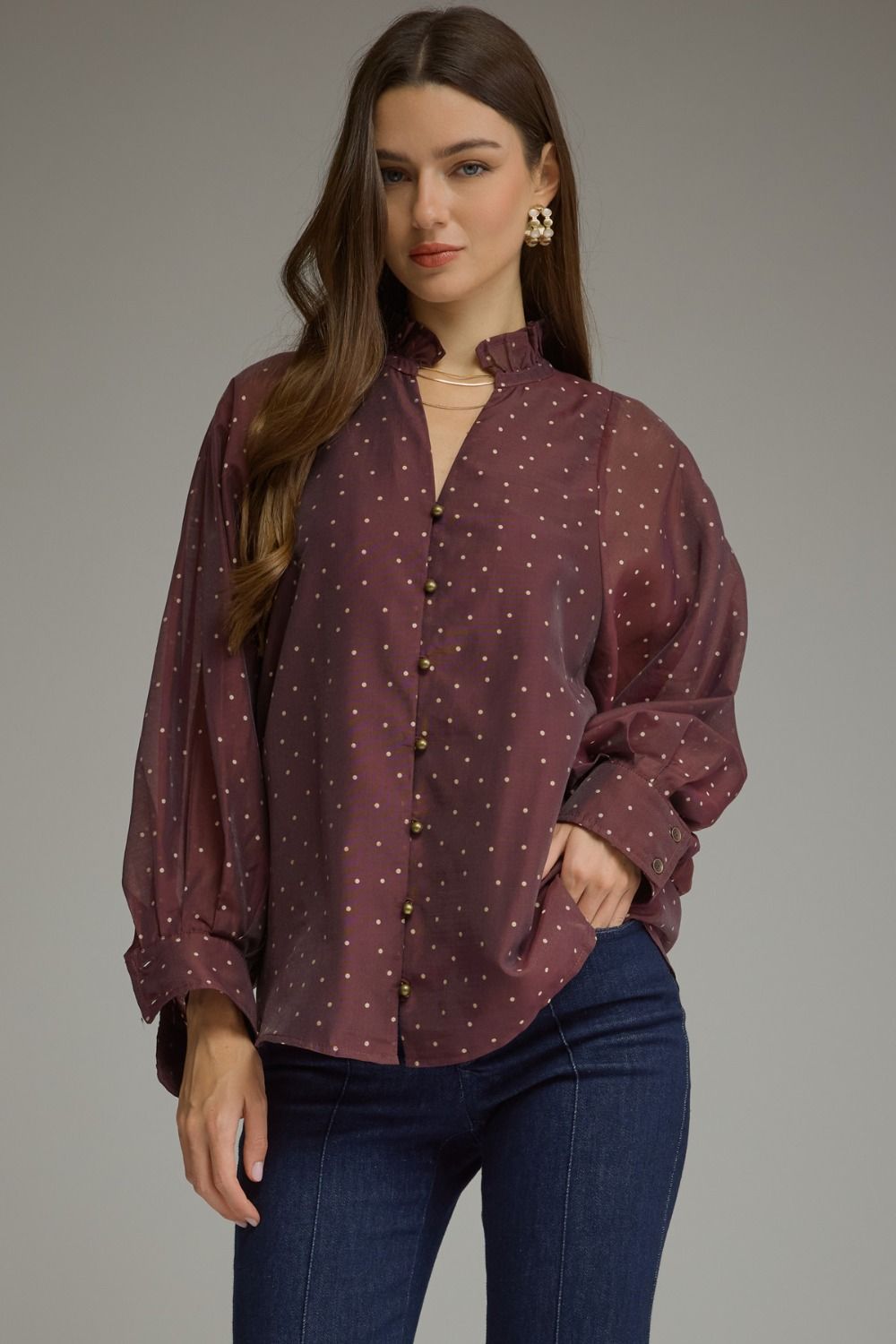 The Sheer Polka Dot Blouse