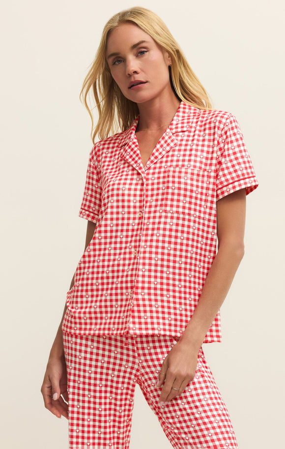 Gingham PJ Top