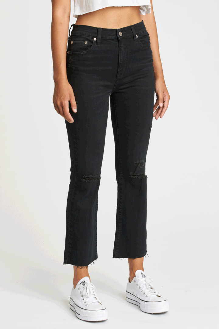 Shy Girl High Rise Crop Flare Jeans
