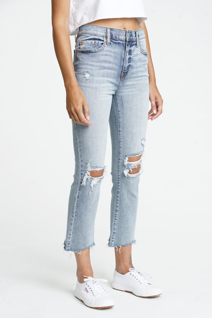 Shy Girl High Rise Crop Flare Jeans