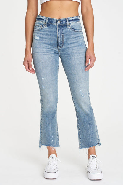 Shy Girl High Rise Crop Flare Jeans