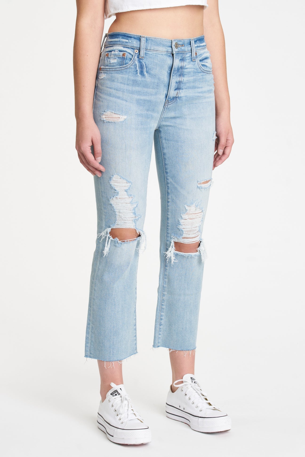 Shy Girl High Rise Crop Flare Jeans
