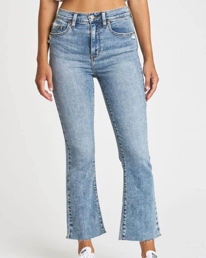 Shy Girl High Rise Crop Flare Jeans