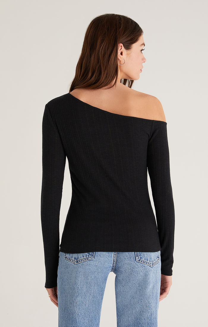 long sleeve one shoulder top